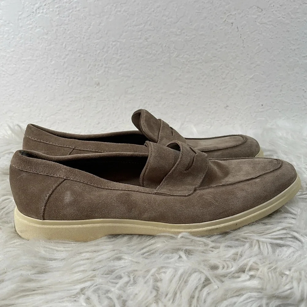 CALVIN KLEIN Men’s Trapper Slip-On Penny Loafers Leather Suede Shoes Size 8 - Picture 4 of 11
